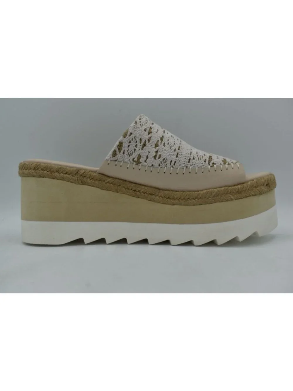 Free People Womens Size 9.5‎ Santorini Espadrille Plaster Platform Slides Shoes